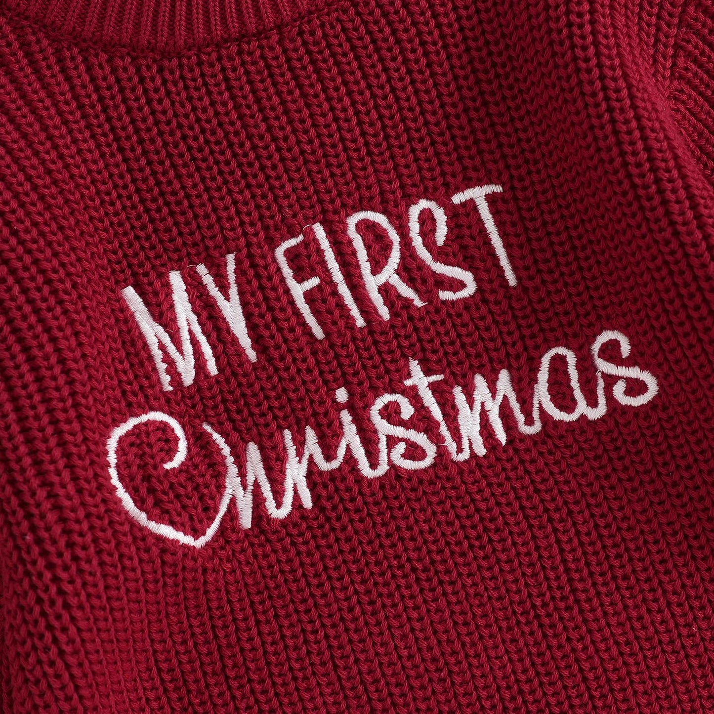 Geagodelia Knitted Christmas Romper Baby Girl Boy Christmas Jumper My First Christmas Newborn Baby Jumper Romper Bodysuit Christmas Jumper