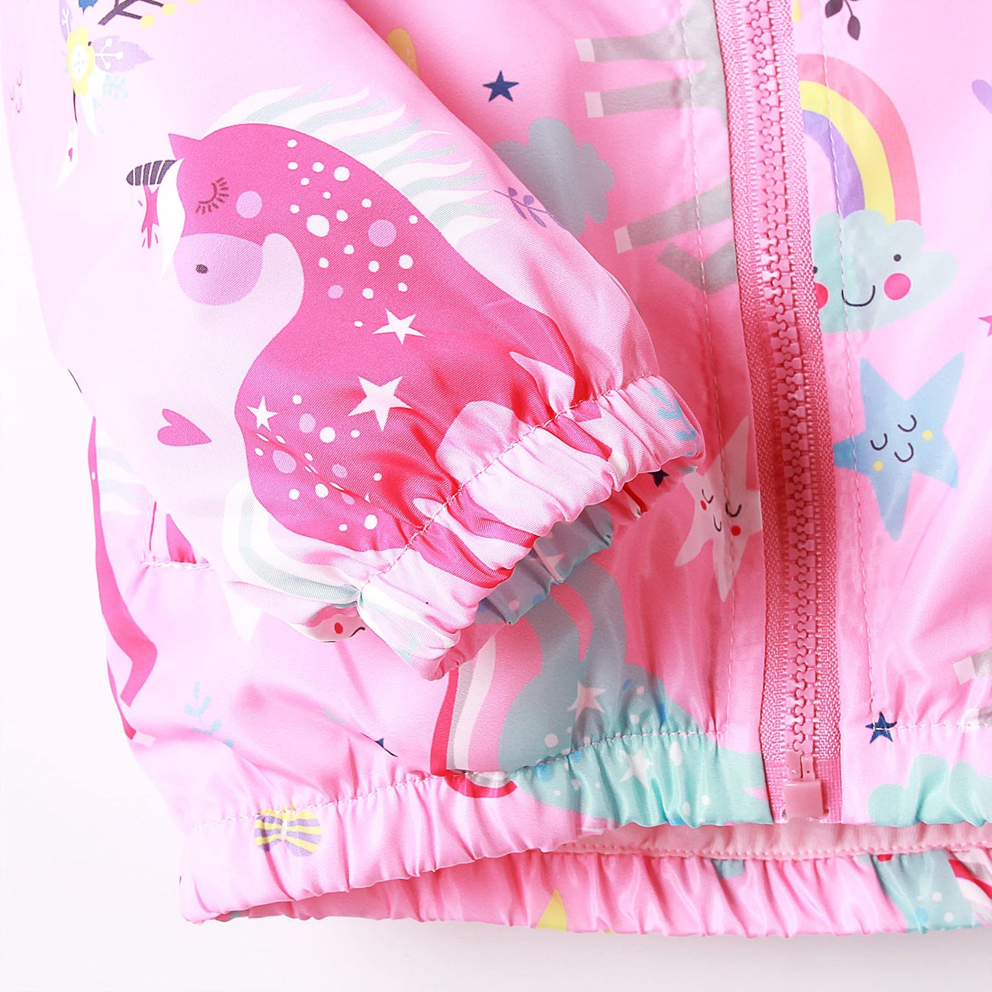 JinBei Jacken Mädchen Jacke Baby Kinder Kapuzen Sweatjacke Kapuzenjacke Cartoon Aufdruck Winddicht Mantel Windjacke Übergangsjack Frühling Herbst Outwear Softshelljacke Regenjacken 1-7 Jahre