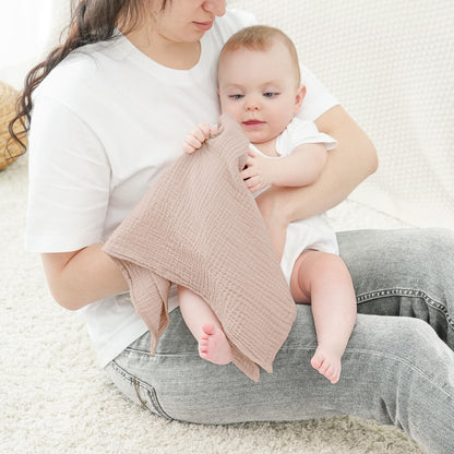 Bearmoss Moltontücher Baby 100% Baumwolle Weiche Spucktücher Baby,Atmungsaktiv und Extrem Saugfähig Musselin Tuch für Saugstark Mulltücher 4er 60x60cm (Brauner Druck)