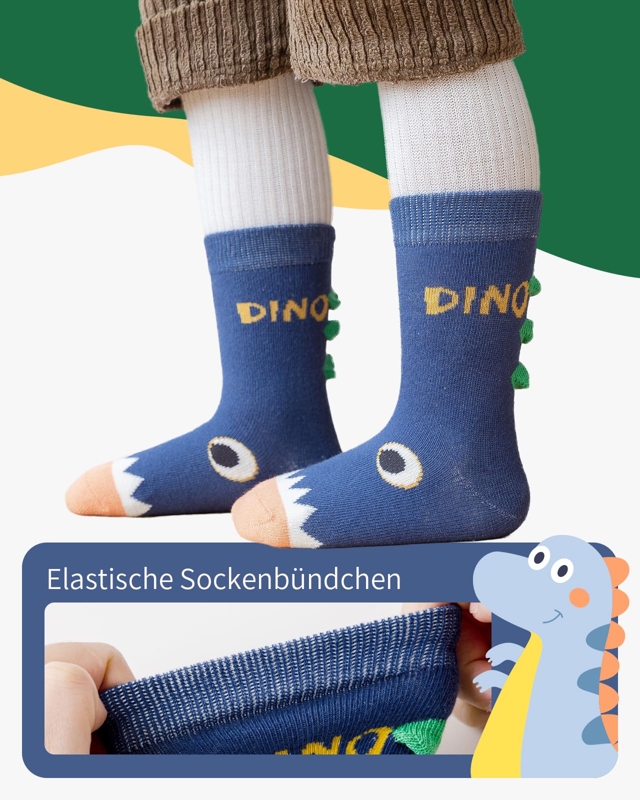 Kyopp 10 Paar Socken Kinder Mädchen und Jungen Funny Socken Lustig Animals Cotton Socken Crew Socks Winter/Sommer