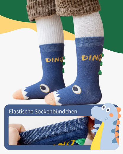 Kyopp 10 Paar Socken Kinder Mädchen und Jungen Funny Socken Lustig Animals Cotton Socken Crew Socks Winter/Sommer