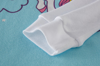 LOLPIP Mädchen Pyjamas 100% Baumwolle Schlafanzug für Kinder Schlafkleidung Langarm 4 Stück Set 1-12 Jahre