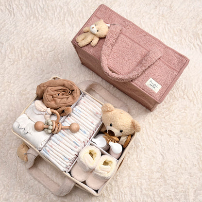 Baby Windel Caddy Organizer für Wickelauflage, Aufbewahrungskorb für Windeln und Tücher, Geschenk für Babyparty, Autowagen Organizer, Kindergarten Windel Organizer, Laptop