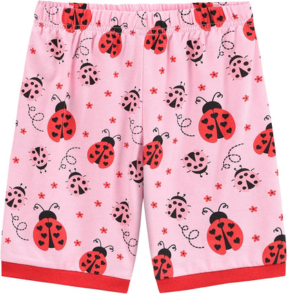 EULLA Mädchen Schlafanzug Kinder Kurz Einhorn Dino Katze Prinzessin Hase Pyjama Set Sommer Kleidung Zweiteiliger Nachtwäsche Baumwolle 92 98 104 110 116 122