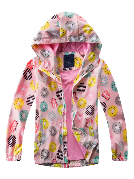 YOUNGSOUL Girls Rain Jacket Wind and Waterproof Transition Jacket 