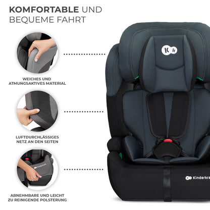 Kinderkraft Kinderautositz COMFORT UP I-SIZE, Autokindersitz, Kindersitz, ein Autositz für Kinder von 76-150 cm, 5-Punkt-Sicherheitsgurt, Einstellbare Kopfstütze, ECE R129/03, Grau - Meloni2