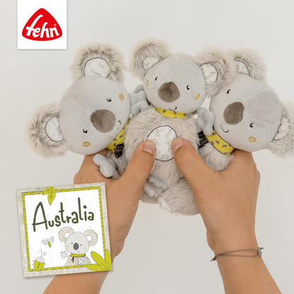 Fehn Baby Ring Greifling Lama - Kuscheltier Babyspielzeug mit Rassel - Motorikspielzeug für das spielerische Lernen - Plüschtier als Einschlafhilfe - Spielzeug für Babys & Kleinkinder ab 0+ Monaten