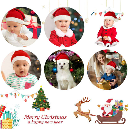 Christmas Hat Baby Small Santa Hats with Bobble Santa Claus Decorative Knitted Jumper Hats Red for Baby Toddler Children Gift Christmas Hat