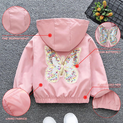 Amur Leopard Mädchen Übergangsjacke mit Kapuze Warm Windjacke Atmungsaktiv Kinder Outdoorjacke für Frühling Herbst