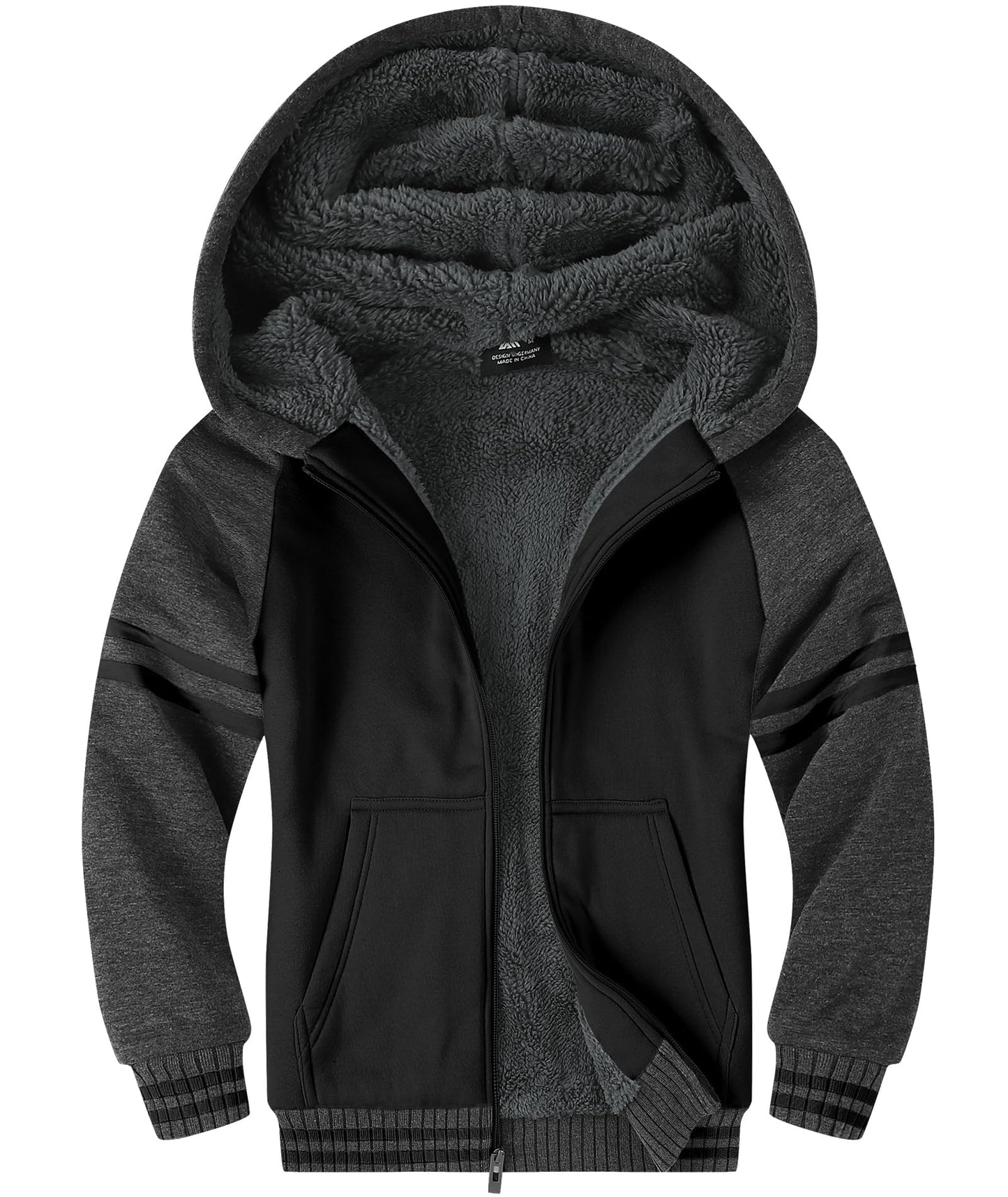 LLdress Fleece Jacket Boys Hoodie with Zip Children's Hoodie Boys Warm Hooded Jacket Causal Winter Ourdoor Sweat Jacket with Fleece Lining Hooded Jackets for Boys