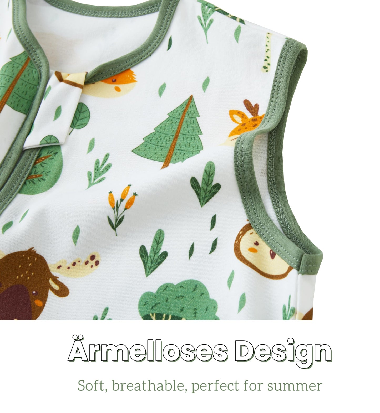 Chilsuessy Summer Baby Sleeping Bag, Small Children’s Sleeveless Pyjamas for Summer and Spring, 100 % Cotton
