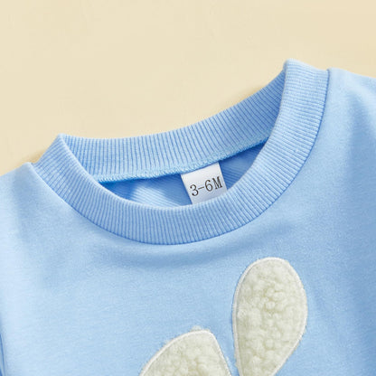 Geagodelia Baby Jungen Mädchen Ostern Outfit Kleidung Osterhase Babykleidung Set Sweatshirt Langarmshirt + Hose Neugeborene Kleinkinder Weiche Babyset My First Easter