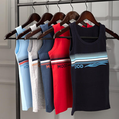 LOREZA ® 5 Pack Jungen Unterhemden aus Baumwolle Tank Top Unterwäsche Knaben