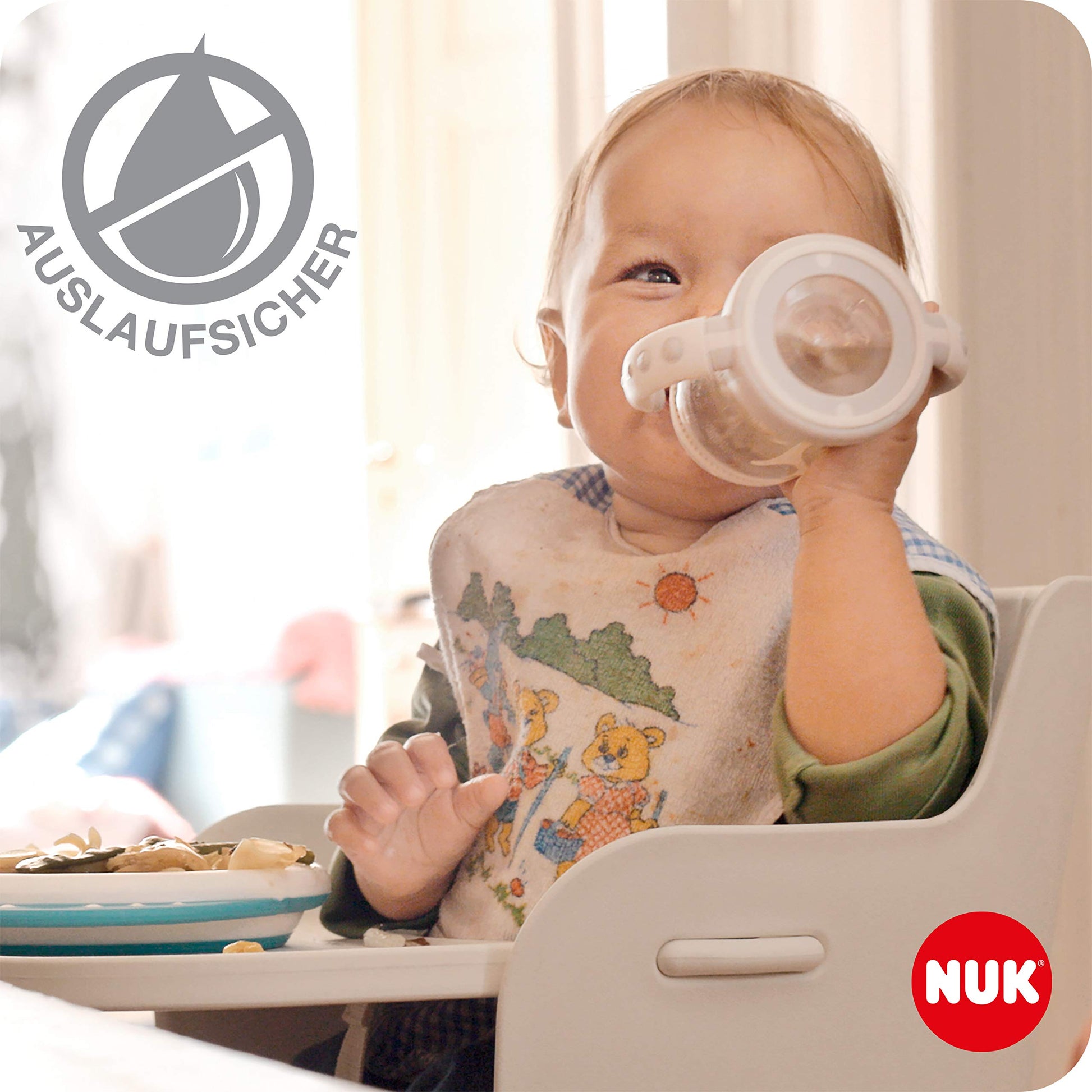 NUK First Choice+ Trinklernflasche | 6–18 Monate | 150 ml | Temperature Control Anzeige | Anti-Colic-Ventil | auslaufsichere Trinkschnabel | Ergonomische Griffe | BPA-frei | Disney Winnie Puuh blau - Meloni2