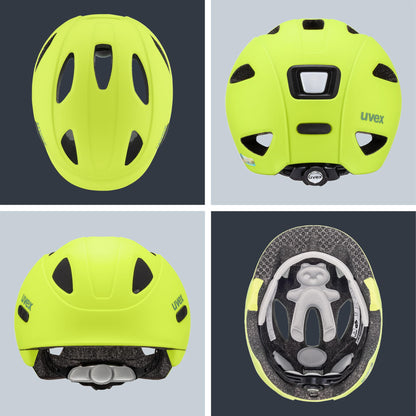 uvex oyo - leichter Fahrradhelm für Kinder - individuelle Größenanpassung - erweiterbar mit LED-Licht