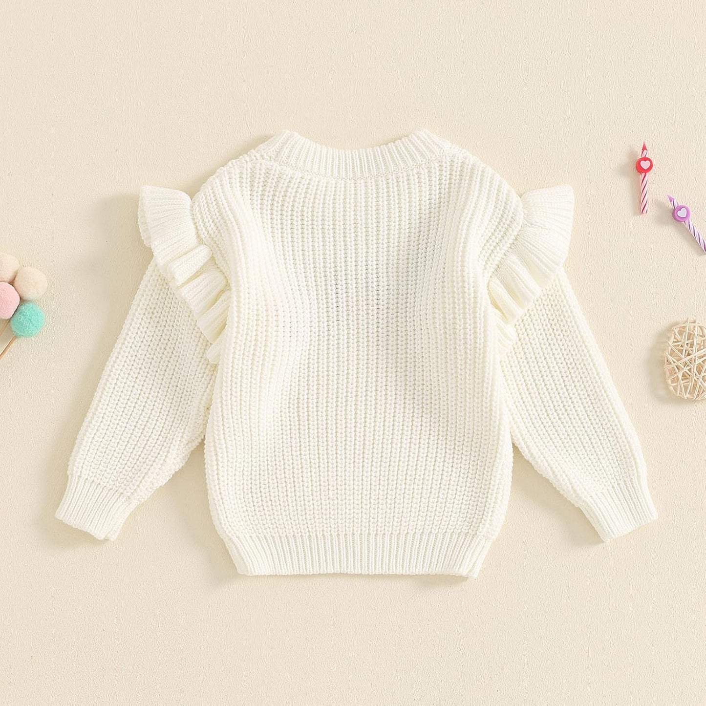 L&ieserram Baby Mädchen Jungen 1. Geburtstag Gestrickt Pullover Jumper Langarm Strickpullover Pulli Kleinkinder Kleidung Outfit Knitted Sweater 1 Jahr