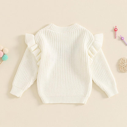 L&ieserram Baby Mädchen Jungen 1. Geburtstag Gestrickt Pullover Jumper Langarm Strickpullover Pulli Kleinkinder Kleidung Outfit Knitted Sweater 1 Jahr