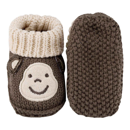 LACOFIA 2 Pairs Newborn Knitted Baby Shoes Soft Baby Boys Girls Ankle Boots 0-3 Months