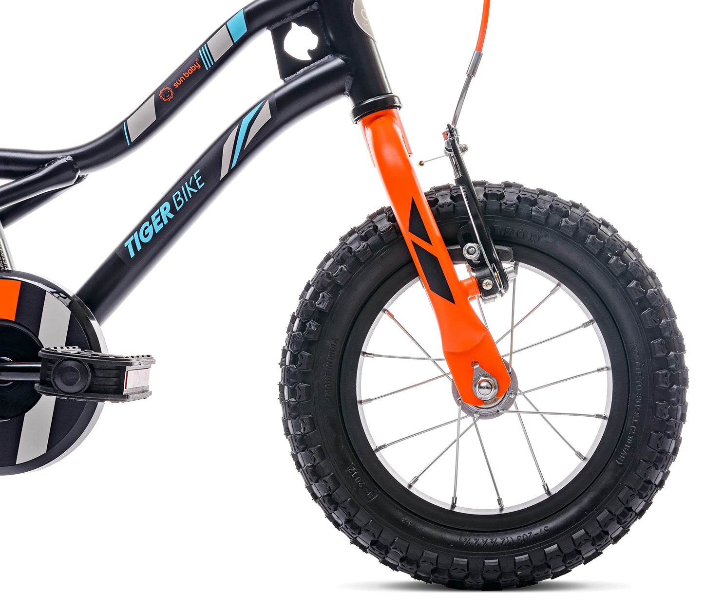 sun baby Jungenfahrrad Kinderfahrrad 14 und 16 Zoll Jungen Tiger Tracker Bike Leicht Stützräder mit Schubstange ab 2-6 Jahre BMX Fahrrad Kinder