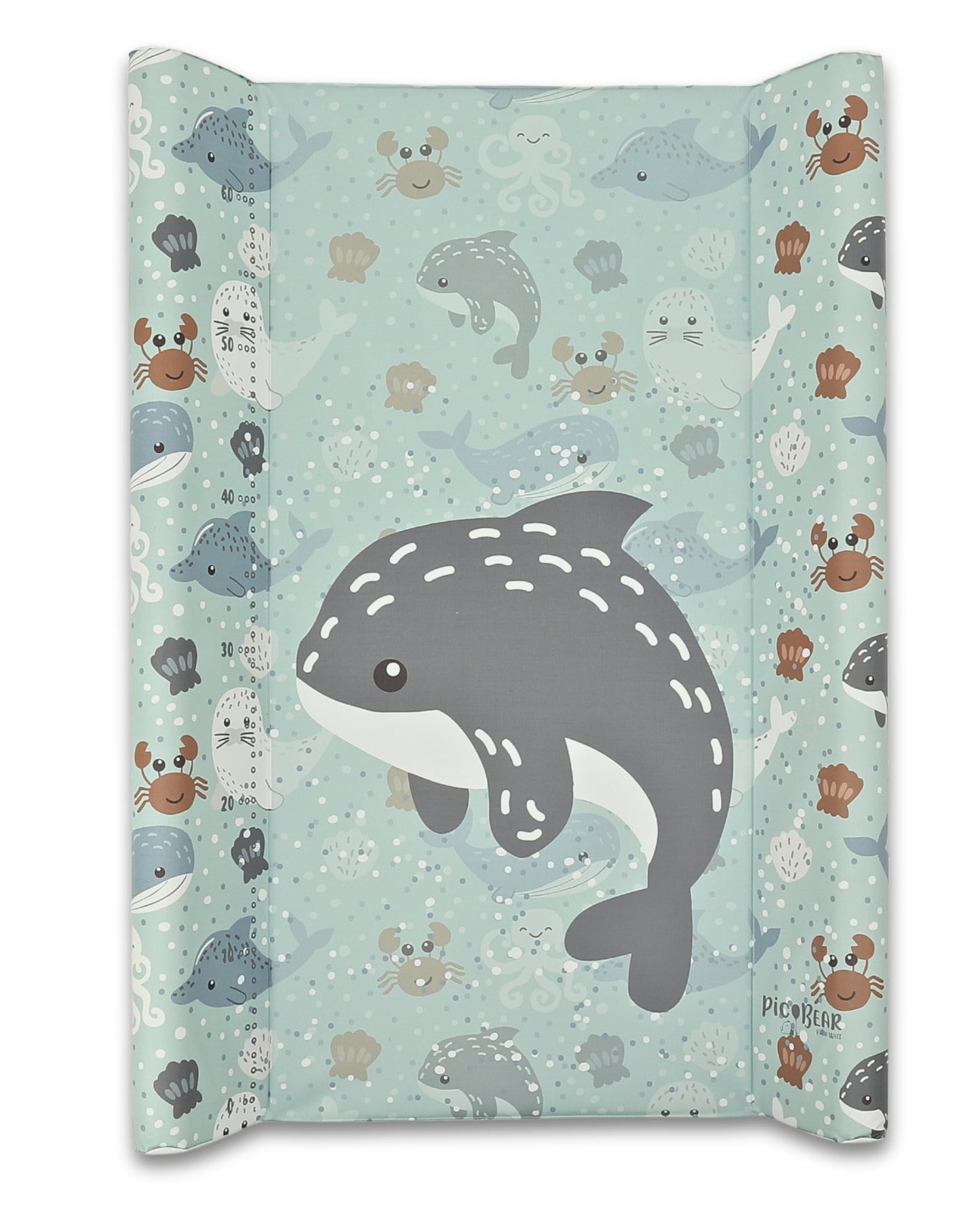 pic Bear Wickelauflage - hochwertige OEKO-TEX Wickeltischauflage - pflegeleichte Wickelunterlage - Auflage Wickelkommode - 85 x 72 cm - Sealife