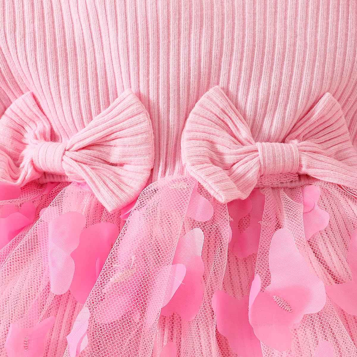 Baby Girl Dress Long Sleeve Newborn Baby Clothing Ruffle Tulle Dress Princess Tutu Skirt for 6 Months - 3 Years
