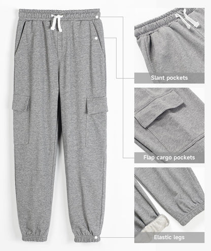 YOUNGSOUL Kinder Jogginghose Jungen Cargo Jogger Hose Sweathose Freizeithose mit Elastischem Bund