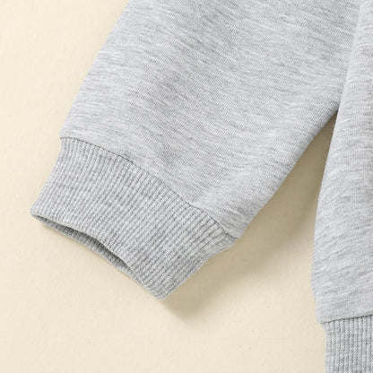 Carolilly Baby Suit 2-Piece Clothing Outfit Baby Clothing Set Cute Long Sleeve Sweatshirt Embroidered Bear + Long Trousers Warm Children's Suit Autumn Spring