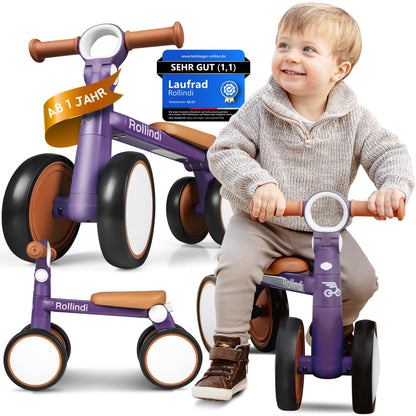 Rollindi Kinder Laufrad ab 1 Jahr [Mitwachsend] Kippsicher Leicht Lauflernrad Baby Fahrrad Rutschauto Jungen und Mädchen von 12-36 Monate | Neues Modell, Blau - Meloni2