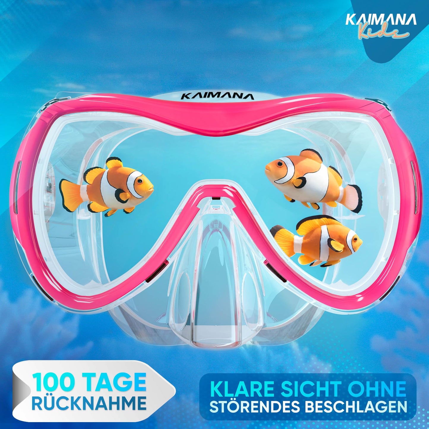 Das Neue KAIMANA® SeaExplorer Schnorchelset Kinder + Tragetasche, Taucherbrille mit Schnorchel, Taucherbrille Kinder, Alternative zur Schnorchelmaske Kinder, Taucherbrille mit Stoffband/Silikonband