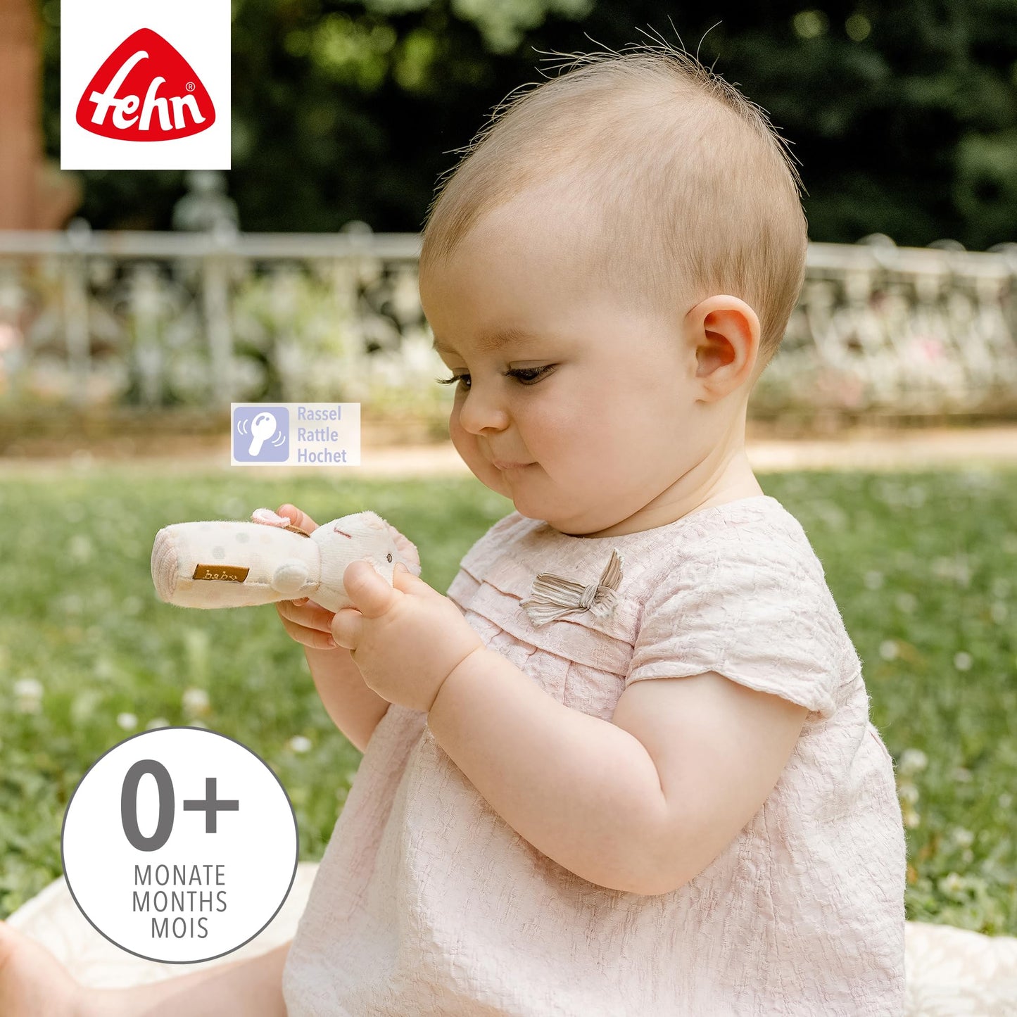 Fehn Mini-Rassel Otter – Mini-Greifling zum Rasseln, Fühlen, Spielen mit kuschelweichem Stoff-Tier – ein treuer Begleiter für Babys und Kleinkinder ab 0+ Monaten