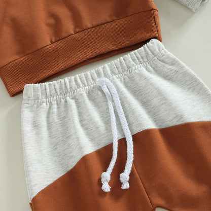 Yassiglia Baby Jungen Kleidung Set Neugeborene Zweiteiler Outfit Kleinkind Herbst Bekleidungssets Jogginganzug für Baby Junge Kapuzenpullover + Hosen Set