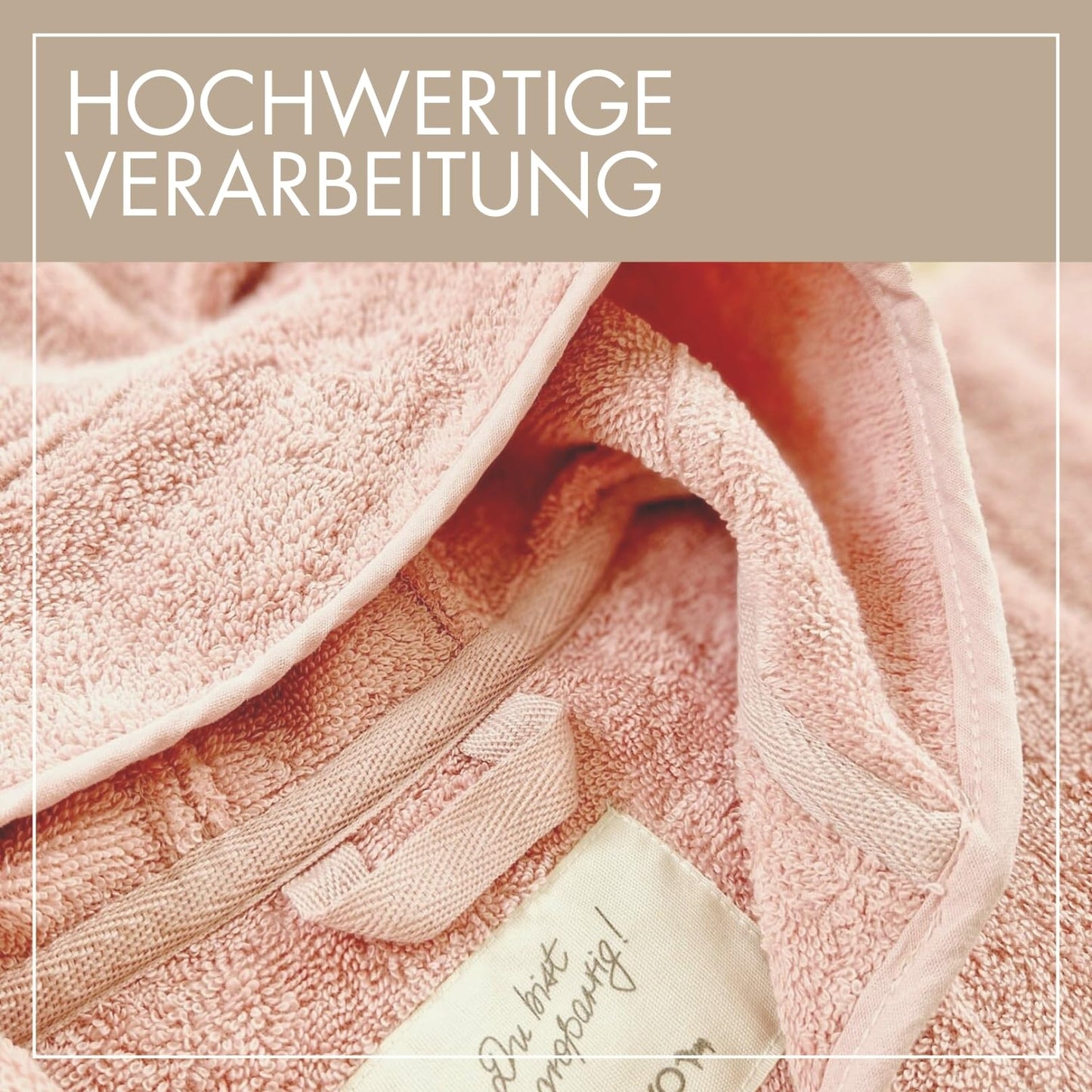 MOYO Baby Badeponcho Mit Hasenohren in Rosé I Kinder Badetuch Für 0-3 Jahre I Weicher Poncho Aus 100% Frottee-Baumwolle I Waschbares Kapuzenhandtuch I 68x56cm