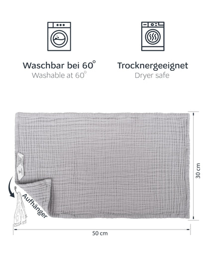 LAYNENBURG 10er-Set Premium Spucktücher Baby aus extra weichem Musselin - 100% Baumwolle - 30x50cm - Oeko Tex 100 - Musselin-tücher als Mulltücher, Mullwindeln oder Stoffwindeln (weiß)