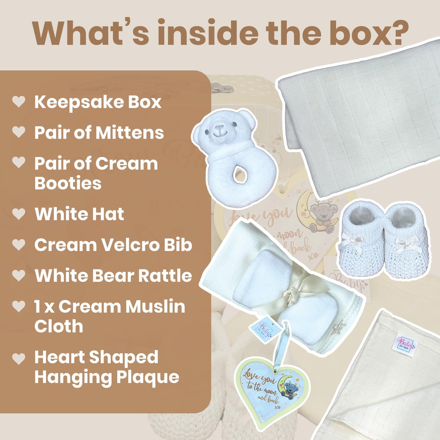 Box Shop Babyparty Mädchen Geschenk - 7 Baby Geschenkset, Für Neugeborenes, Zur Geburt - Rosa