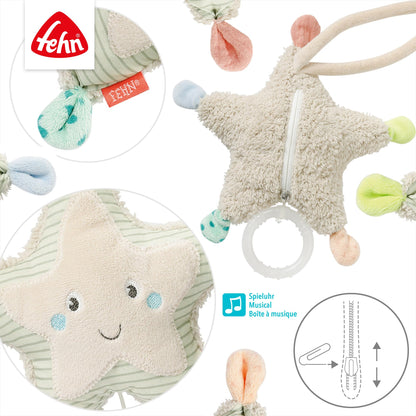 Fehn Mini-Spieluhr Otter – Kuscheltier & Einschlafhilfe: Aufzieh-Spieluhr mit sanfter Melodie Brahms Wiegenlied beruhigt in jeder Situation – für Babys und Kleinkinder ab 0+ Monaten