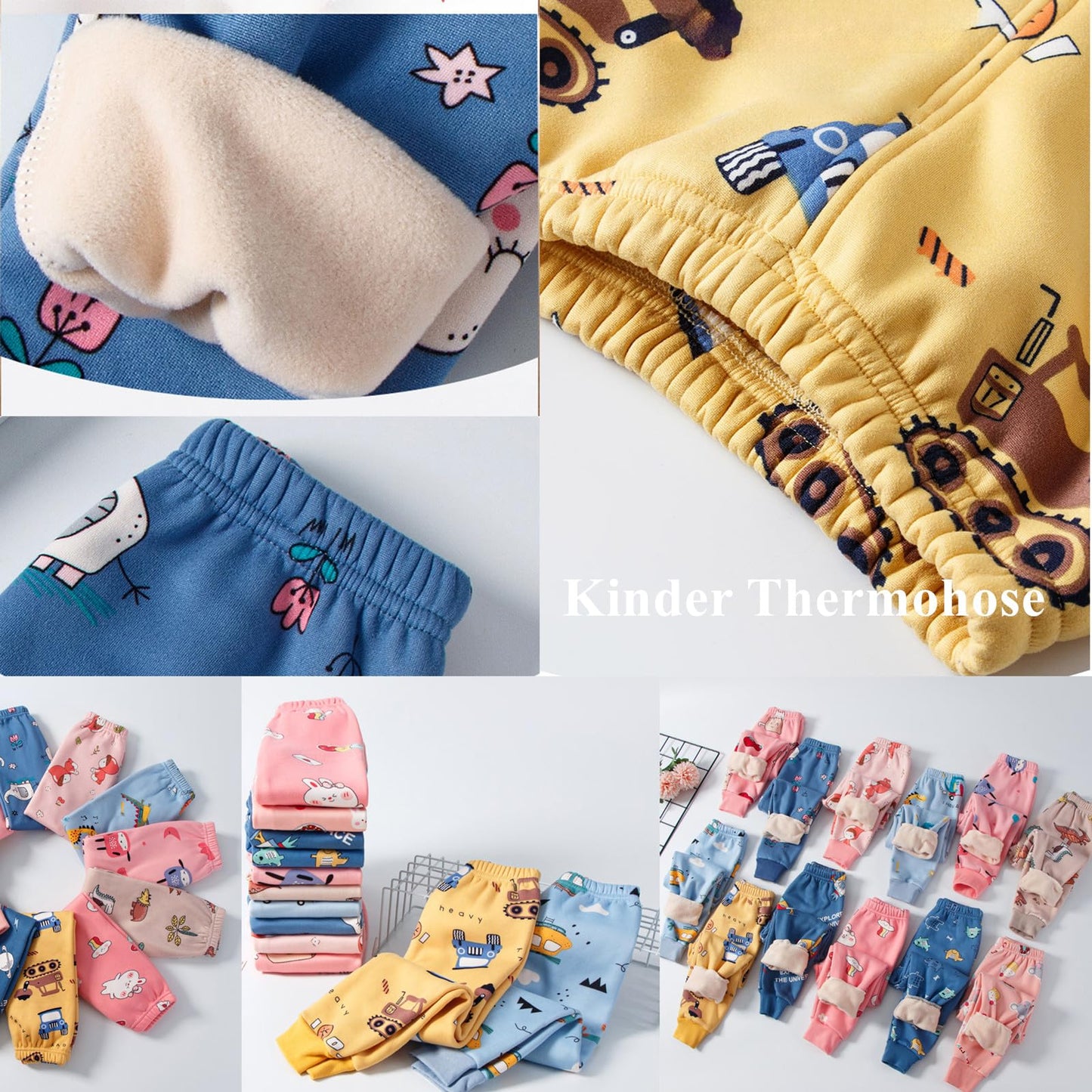 Thermohose für Kinder, warme Thermo-Leggings, elastische Taille, gefütterte Jogginghose mit Fleece, Winterhose für Mädchen 2-13 Jahre alt