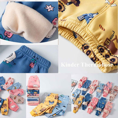 Children's Thermal Trousers, Warm Thermal Leggings, Elastic Waist, Lined Jogging Bottoms with Fleece, Winter Trousers for Girls 2-13 Years Old