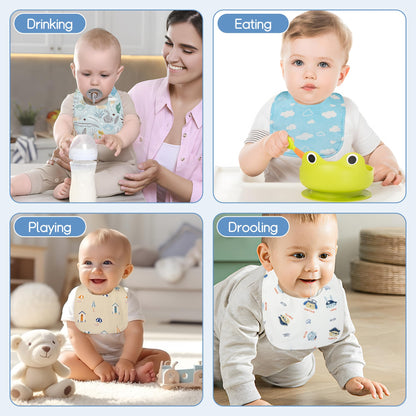 Yafane Baby Lätzchen Wasserdicht Weich 10er aus Baumwolle Halstücher Sabberlätzchen Spucktücher Baby für Baby Jungen und Mädchen Kleinkinder