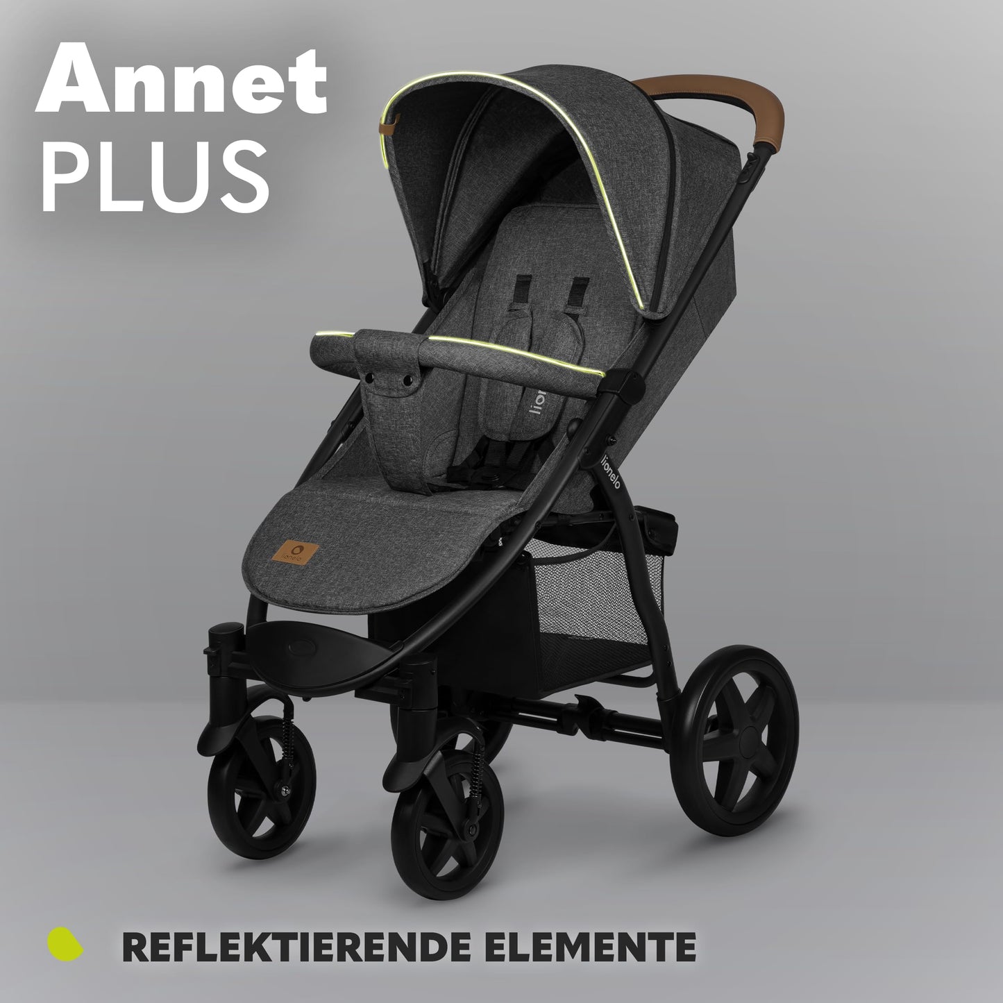 LIONELO Annet Plus Buggy up to 22 kg with Reclining Function, Small Folding Pushchair with Accessories, EVA Foam Wheels, Mosquito Net, Foot Cover Drink Holder, Basket Dreamin