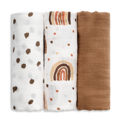 GLLQUEN Musselintücher für Babys, 6 Stück Spucktücher aus Baumwolle 70 cm x 70 cm, saugfähig und atmungsaktiv und ideal zum Reinigen, Abwischen und Abdecken von Neugeborenen