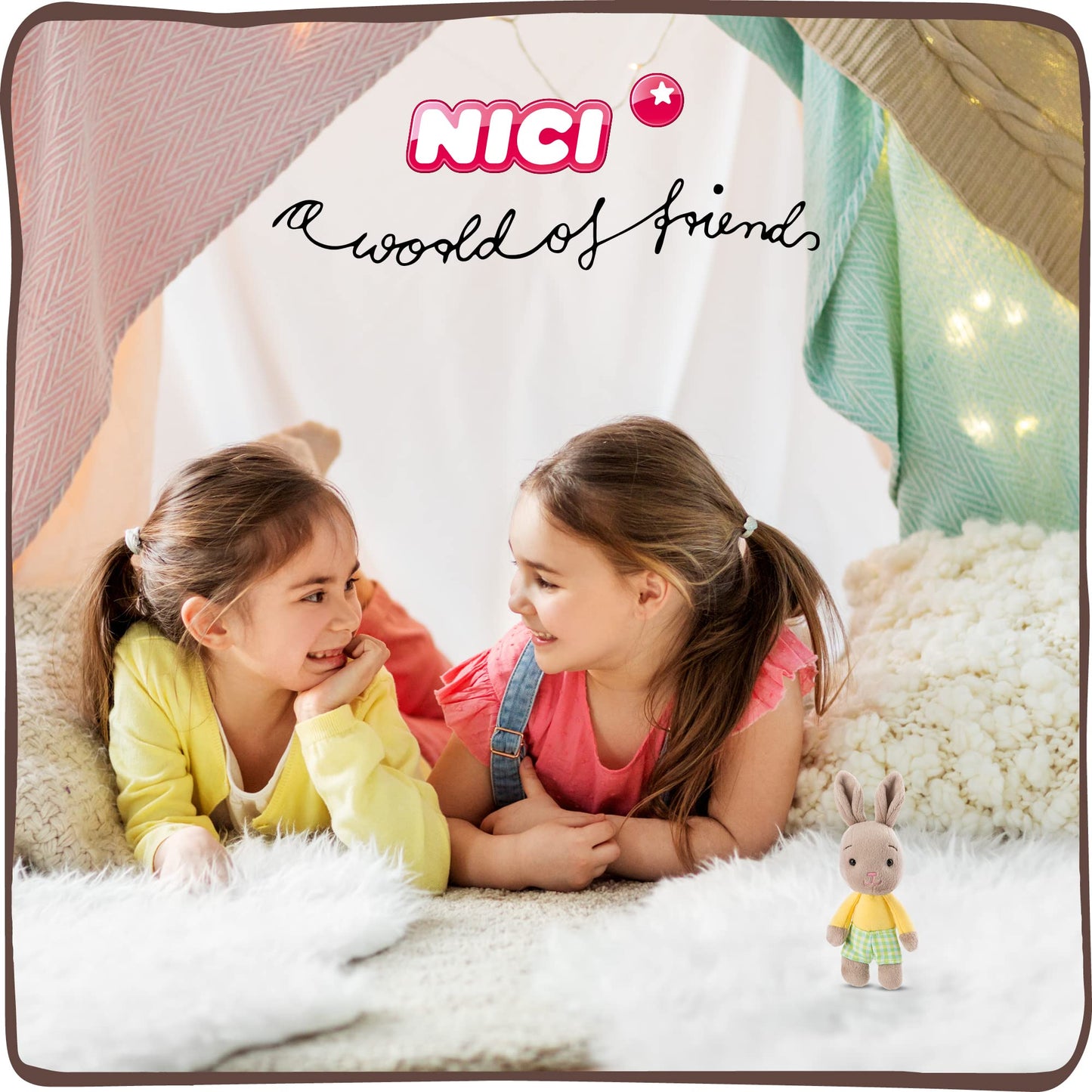 NICI 46333 Kuscheltier Hase Hellbraun 20cm – Plüschtier für Mädchen, Jungen & Babys – Flauschiges Stofftier zum Spielen, Sammeln & Kuscheln – Gemütliches Schmusetier