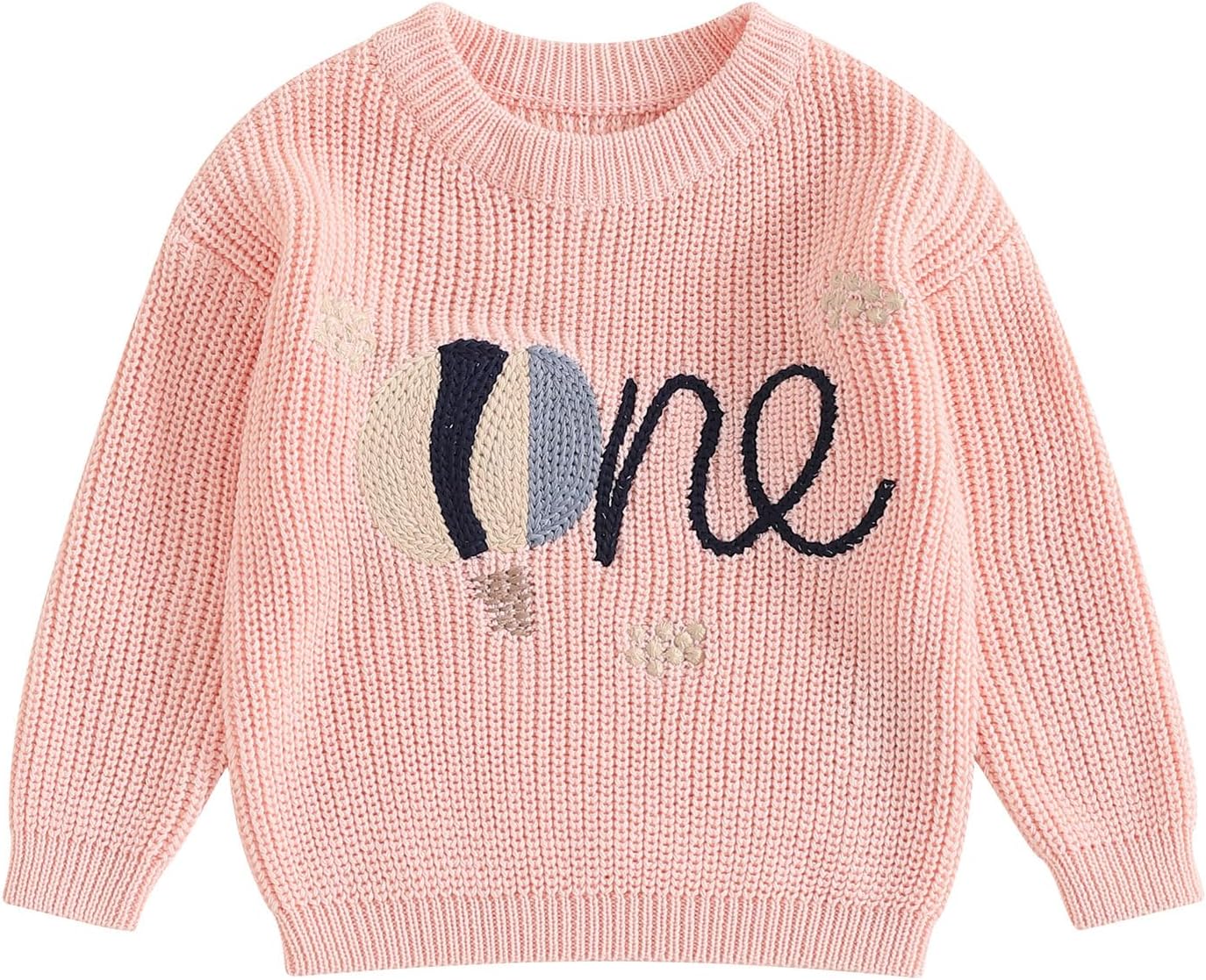 L&ieserram Baby Mädchen Jungen 1. Geburtstag Gestrickt Pullover Jumper Langarm Strickpullover Pulli Kleinkinder Kleidung Outfit Knitted Sweater 1 Jahr
