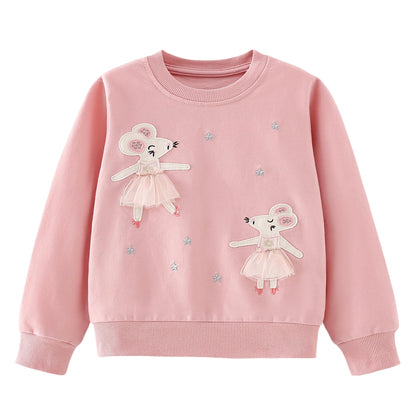Sweatshirt Mädchen Pullover Kinder Mädchen Baumwolle Langarm Shirt Einhorn Bunny Warm Tops 2-8 Jahre Größe 92 98 104 110 116 122 128