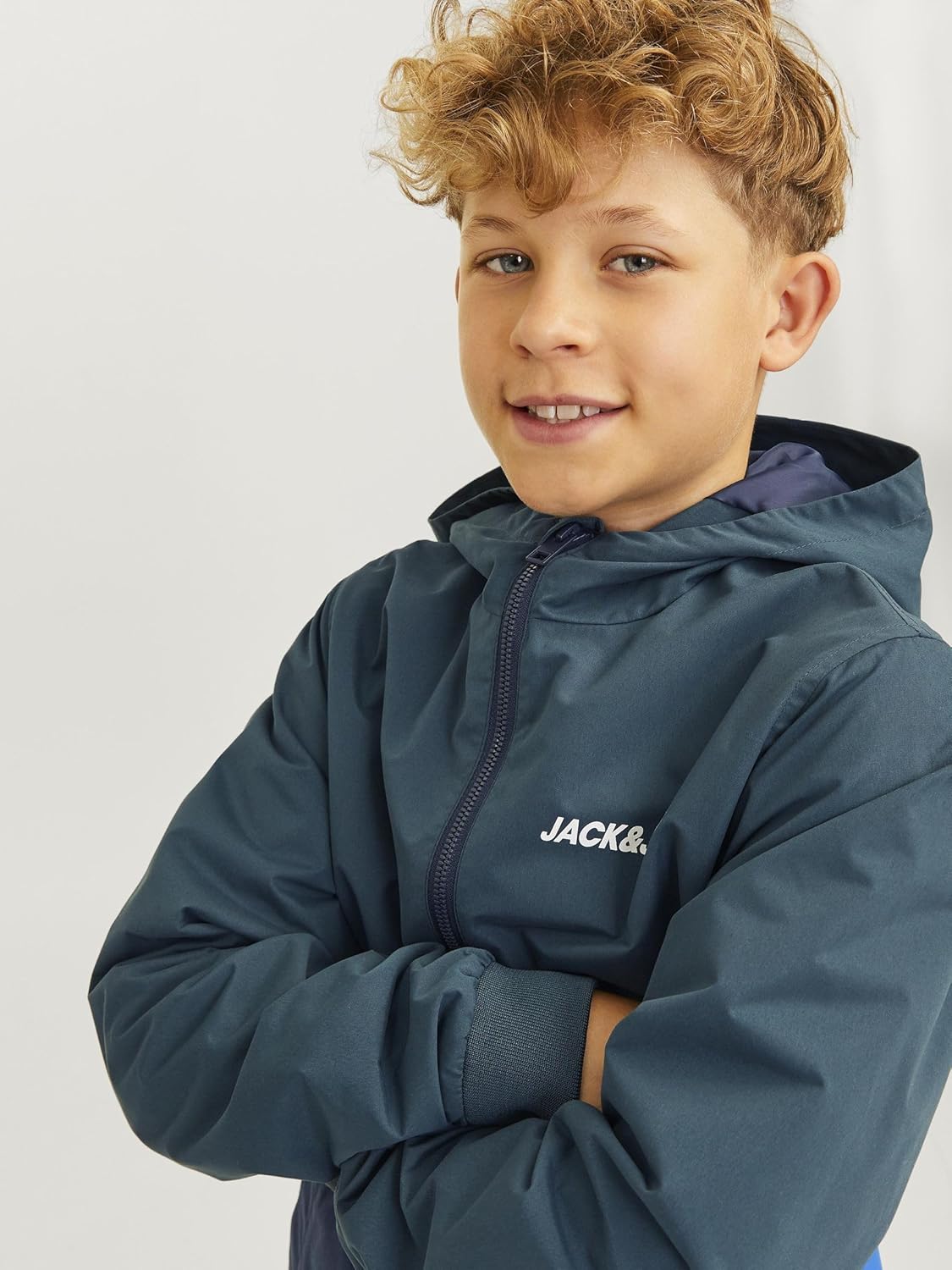 JACK &amp; JONES Jjerush Blocking Hood Bomber Sn Jr Boys Jacket 