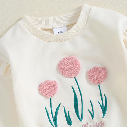 Himllauen Baby Mädchen Kleidung Sweatshirt + Lange Hose Zweiteiler Babykleidung Set Kleinkind Outfits