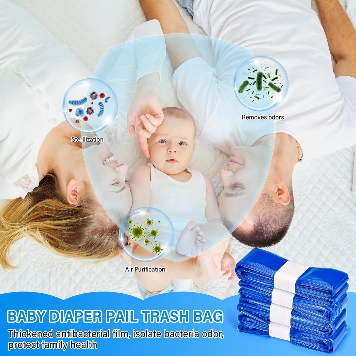 Gigmeta Nappy Bin Refill Cassettes, Pack of 9 Nappy Bin Refill Bags Compatible with AngelCare & Litter Locker & Tommee Tippee Sprout Nappy Bin, Excellent Sealing and Toughness