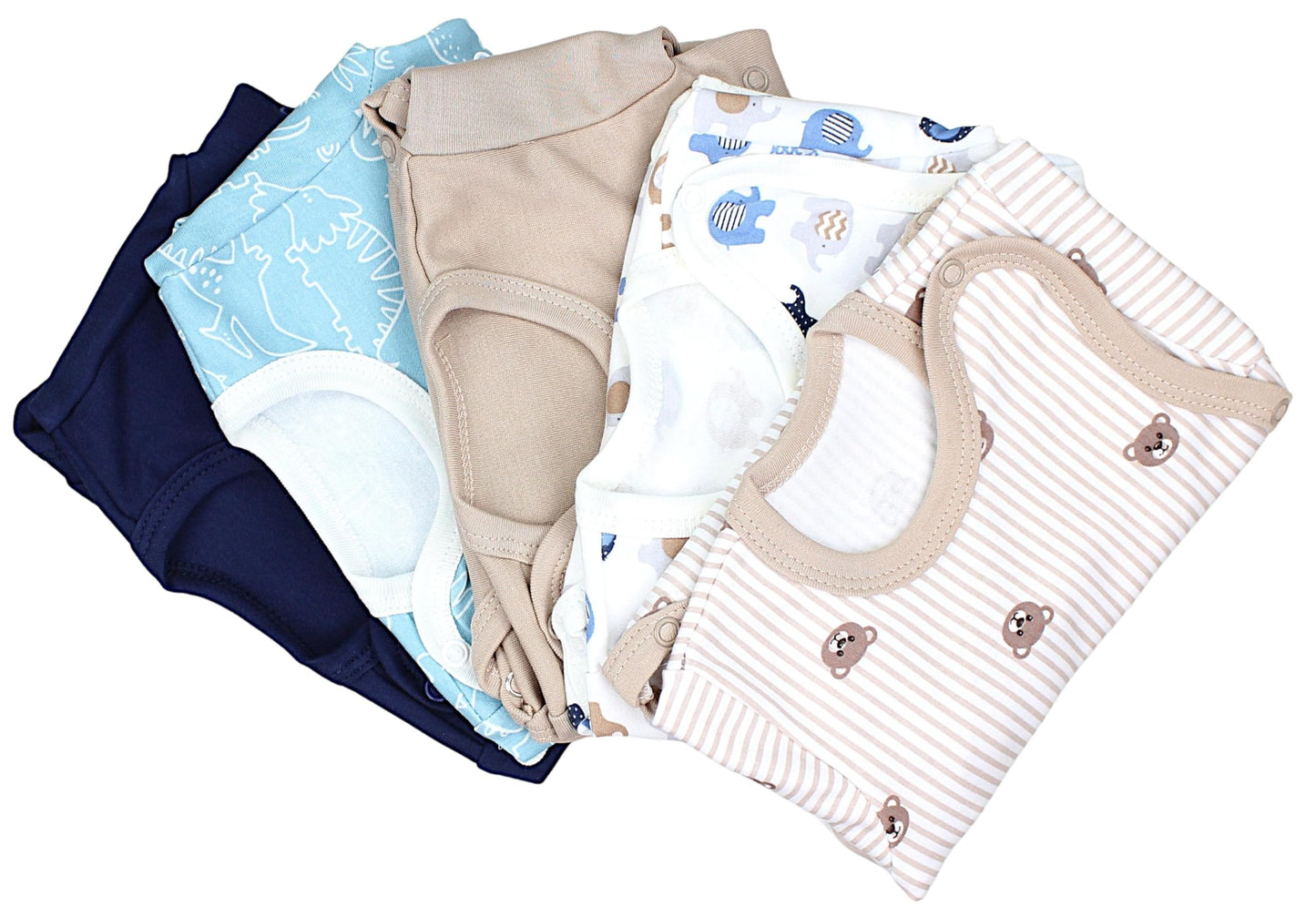 TupTam Baby Body Kurzarm Jungen – Wickelbody Kurzarm aus Baumwolle im 5er Set – OEKO-TEX Zertifiziert