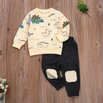 Geagodelia Baby Boys’ Clothing Set with Long Sleeve Top and Trousers