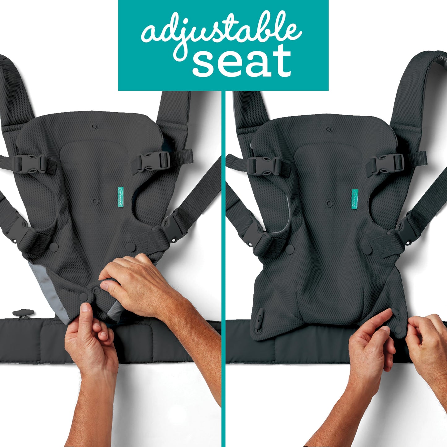 Infantino Flip Advanced 4-in-1 Babytrage, Ergonomisch, Umwandelbar, mit Blickrichtung Nach Innen und Außen, Vorne und Hinten Tragbar für Neugeborene bis Kleinkinder von 3,6-14,5 kg, Grau