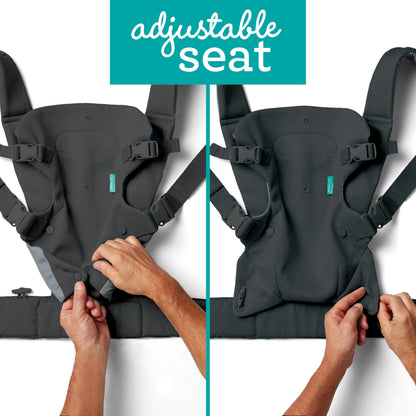 Infantino Flip Advanced 4-in-1 Babytrage, Ergonomisch, Umwandelbar, mit Blickrichtung Nach Innen und Außen, Vorne und Hinten Tragbar für Neugeborene bis Kleinkinder von 3,6-14,5 kg, Grau